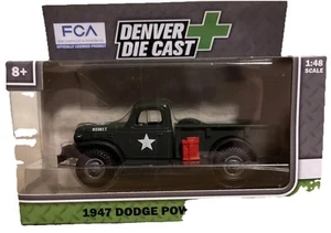 Dodge Power Wagon Denver Diecast 1947 escala 1/48 verde militar difícil de encontrar - Imagen 1 de 7