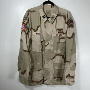 US Military Army Desert Combat Camo Field Coat Jacke Patches XL Long  - Bild 1 von 15