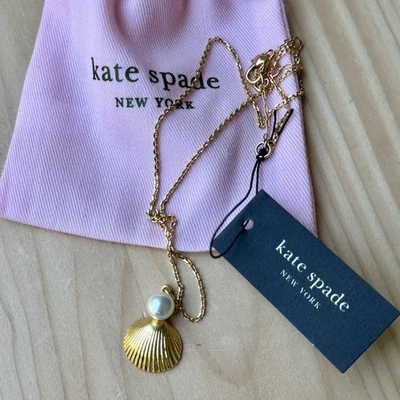 Collar Colgante Kate Spade 17" Arrecife Tesoro Faxu Perla Concha Tono Dorado Nuevo con Etiquetas Foto 1 de 4