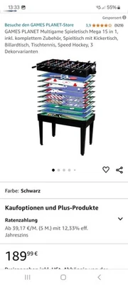 Kickertisch Multigame 15 in 1 Kickertisch,Billardtisch,Speedhockey,... - Bild 1 von 4