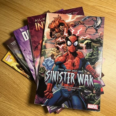 Lote de 5 histórias em quadrinhos – Títulos mistos Marvel e DC pacote de super-heróis em brochura - Imagem 1 de 4