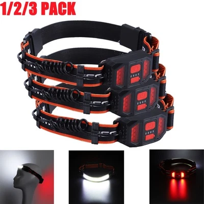 USB Rechargeable COB LED Headlamp 40+14 LEDs 1200mAh Head Light For Work Outdoor - Image 1 of 4