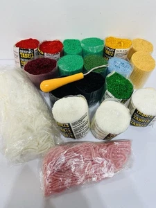 Latch Hook Yarn Lot With Hook Green Gold Red White Black Pink - Picture 1 of 9