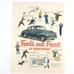 1946 Ford Car - ORIGINAL VINTAGE PRINT ADVERTISEMENT - Out Front In Everything! - Picture 1 of 1