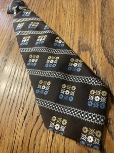 Vintage 60s 70s Sears Polyester Clip On Wide Tie Mod Disco Abstract Geometric - Picture 1 of 8