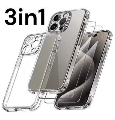 Handyhülle Panzerfolie für iPhone 17 16 15 14 13 12 11 Pro Max Mini Schutzglas - Bild 1 von 4