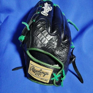 Rawlings Pro Preferred Left-Handed Pitcher Softball Glove Black Green Kip Leath - Picture 1 of 11