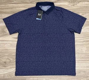 Size XL - NWT Under Armour Iso Chill Heather Polo Shirt Blue Performance - Picture 1 of 8