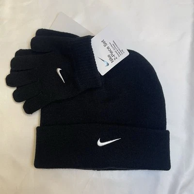 Nuevo Nike Jóvenes Grandes Niños Lurex Futura Gorro y Guantes Conjunto de 2 Piezas Negro Foto 1 de 4