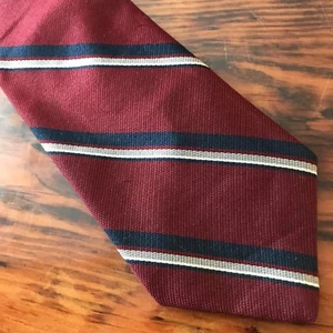 Trissardi Krawatte 100 % Seide Burgund Marinegrau 3,5 Zoll - Bild 1 von 3