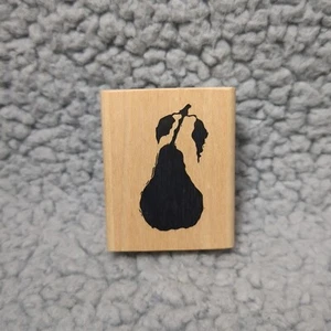 Jahrgang 1999 ein Stempel in der Hand Holz montiert Gummistempel kleine massive Birne - Bild 1 von 5