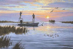 TAILING REDS by David Drinkard Giclee Canvas Casting to Reds Fishing S. Texas - Picture 1 of 1