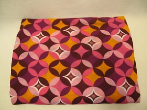 Retro~Pink~Purple~Orange~Diamonds~Circles~Polyester Stretchable Fabric 61"x 82" - Picture 1 of 3