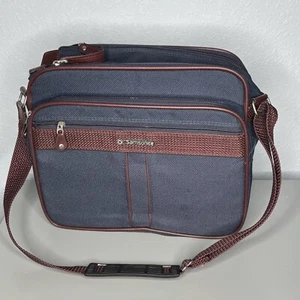 Vintage Samsonite Silhouette 4 Carry On Canvas Travel Bag Navy Blue - Picture 1 of 12
