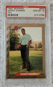 1992 Bowman FOIL #676 Manny Ramirez Graded Rookie PSA 10 Gem Mint  - Picture 1 of 2