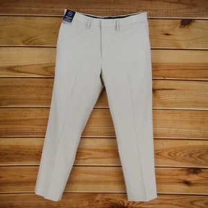 Haggar Dress Pants Mens Size 36x30 Ivory Straight Leg Stretch Flex Waistband NEW - Picture 1 of 8