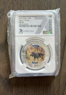 US State Animal Series 1oz Silver Collectible Coin (Maine / Moose) - Image 1 of 2