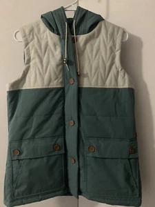 Burton Womens Snowboard Vest DryRide Full Zip Hooded Teal Size Medium - Picture 1 of 6