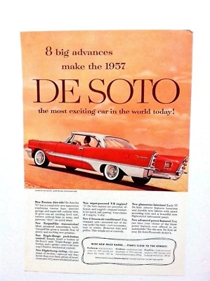Anuncio impreso DeSoto Fireflight 1957 V-8 Chrysler Plymouth Foto 1 de 2