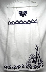 GYMBOREE Girls White Dress w/Blue-Seashell/ Sealife Design Size (6) 70530 - Picture 1 of 3