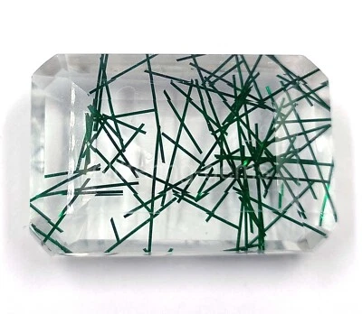 Green Rutilated Quartz 99.00 Ct Emerald Cut IGL Transparent Loose Gemstone 5JSI - Image 1 of 4
