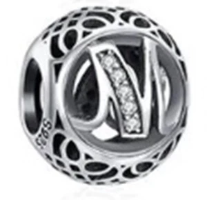 New Pandora Sterling Silver Authentic Vintage Initial Alphabet Letter M Charm - Picture 1 of 1
