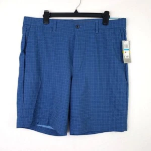 PGA TOUR Apparel Men's 36 Poseidon Blue Flat Front Mini Geo Print Golf Shorts - Picture 1 of 8