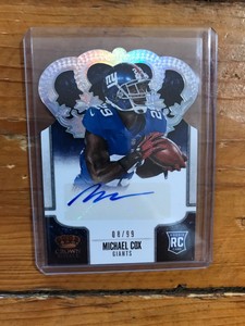 2013 Panini Crown Royale Rookie/99 Michael Cox New York Giants Auto Card