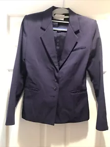 Ellen Tracy Womens Blue Suit Jacket Vintage Size 2 - Picture 1 of 2