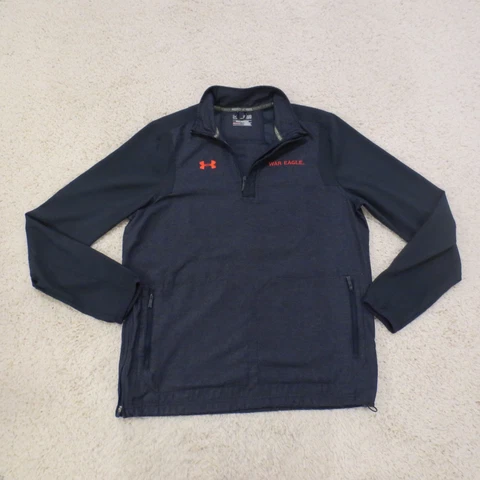 Auburn Tigers Jacket Mens Medium Blue Pullover 1/4 Zip AU War Eagle TEAM ISSUE Cover