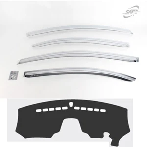 Chrome Weather Shields with Dash Mat for 09/2011 ~ 2016 Holden Barina 4dr Sedan - Picture 1 of 9