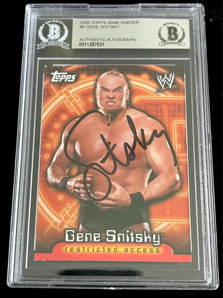 GENE SNITSKY 2006 TOPPS WWE INSIDER #6 SIGNED ON CARD. BECKETT SLABBED. WWF - Image 1 of 1