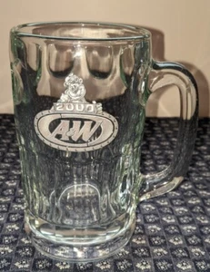 VTG 2000 A&W ROOT BEER Heavy Glass Stein 6” Papa Bear Logo Millennial/ RARE - Picture 1 of 6