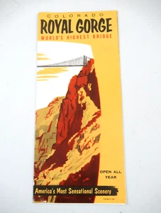 Folleto de viaje de colección Royal Gorge Colorado de la década de 1950 puente más alto del mundo - Imagen 1 de 4