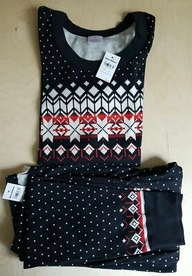 НОВЫЙ С ЯРЛЫКАМИ HANNA ANDERSSON ЧЕРНЫЙ FAIR ISLE ЖЕНЩИН ПИЖАМЫ СРЕДНИЙ M 8 10 - Изображение 1 из 4