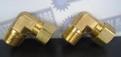 Lot of 2 - PARKER - 6LF97 Brass Elbow Compression X MNPT - 3/4" Tube & Pipe - Image 1 of 4
