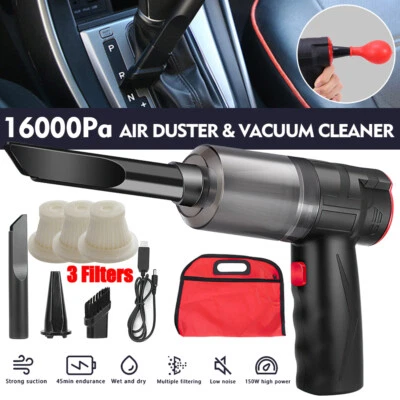 Handheld Car Vacuum Cordless 15000PA, 3 in 1 Handheld Vacuum Cleaner Air Duster - Image 1 of 4