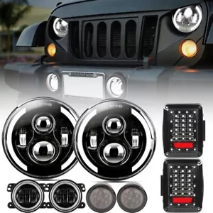 Kit combinado de luces antiniebla LED redondas para Jeep Wrangler JK 7" 105W - Imagen 1 de 12
