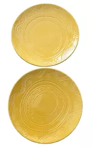 Set of 2 Threshold Kennet Buttercup 10 ½” Stoneware Dinner Plates - Picture 1 of 4