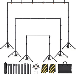 Backdrop Stand Kit - 6 Widths, 10x7.5ft Adjustable Background Stand for Parties - Picture 1 of 9