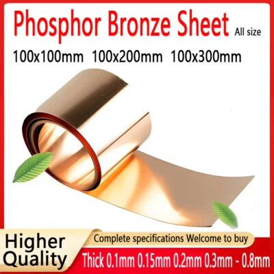 Phosphor Bronze Sheet Plate Thick 0.1mm~0.8mm Metal Panel Phosphor Cu Strip Foil - image 1 of 4