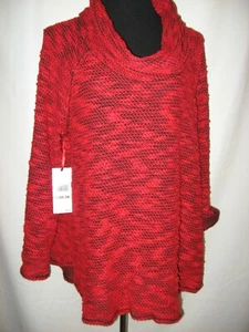 Maglione Top Ruby Rd.Tunica, Maglia Ciottoli Rosso e Nero, Cotone/Poliestere,1X - Foto 1 di 8