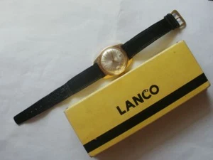 Lanco swiss men's original box mechanical cal.1060 vintage 20 mik. wrist watch - Picture 1 of 12