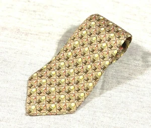 HERMES 100% Mens flowers patten Silk Necktie Beige Multi-color #2119 - Picture 1 of 7