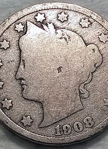1908 Liberty "V" Nickel - 5C - Five Cent - Coin - G - #12155 - Picture 1 of 4