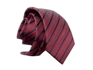 CRAVATTA A RIGHE ROSSO ROSATO VINO CON RIGHE BLU SETA ELEGANZIA MADE ITALY - Imagen 1 de 2