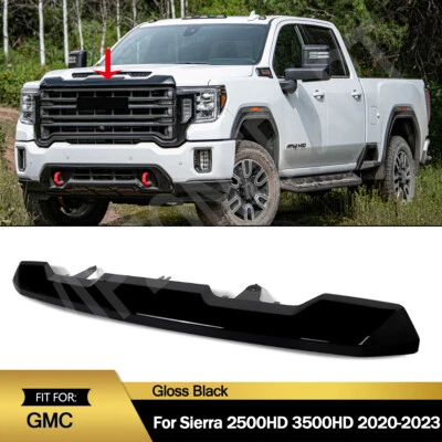 For 2020-2023 GMC Sierra 2500HD 3500HD Front Hood Bulge Molding Trim Gloss Black - Image 1 of 4