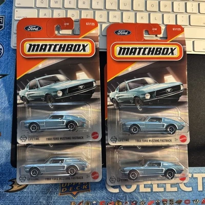 2025 Matchbox Diecast 1968 Ford Mustang Fastback 67/125 Blue Car Lot of 4!!  - Image 1 of 3