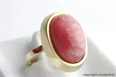 Ring 14kt 585 Gelb Gold rosa Stein Top! * - Bild 1 von 4