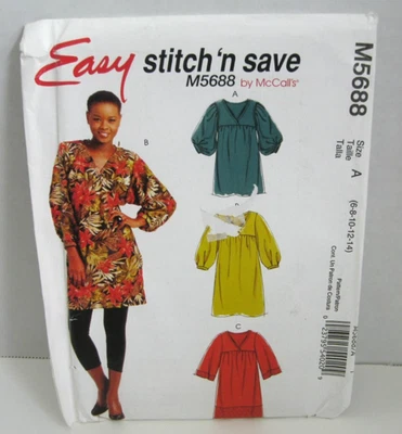 McCall's Stitch 'n Save 5688 Easy Dresses in 2 Lengths Misses' 6-14 Pattern UC - Image 1 of 3
